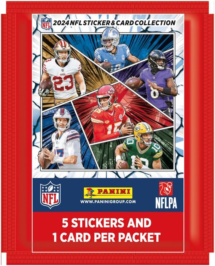 Panini 2024 NFL Sticker &amp; Card Collection Display (50 Tütchen)