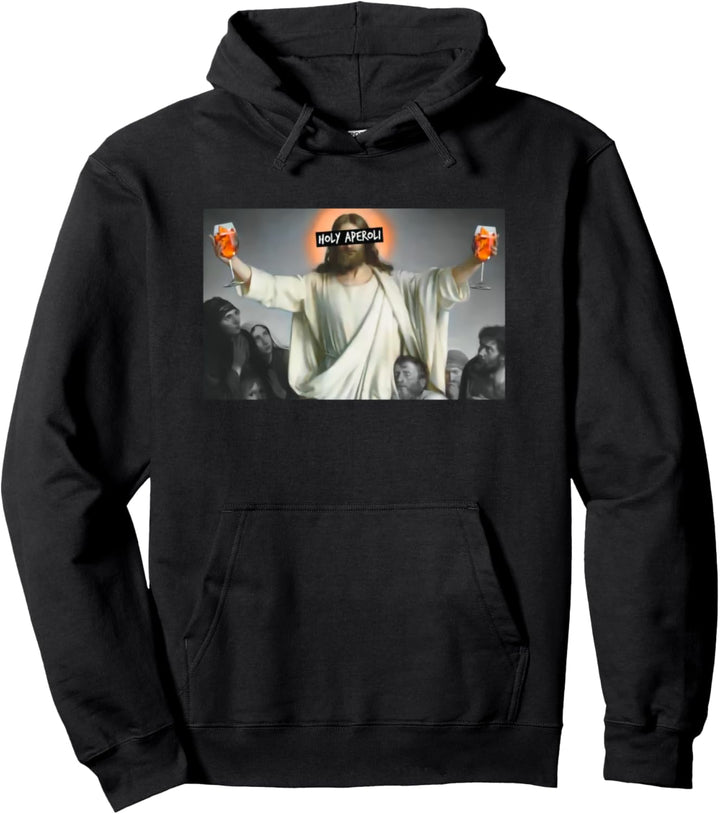 holy aperoli gott hält ein glas wein Pullover Hoodie