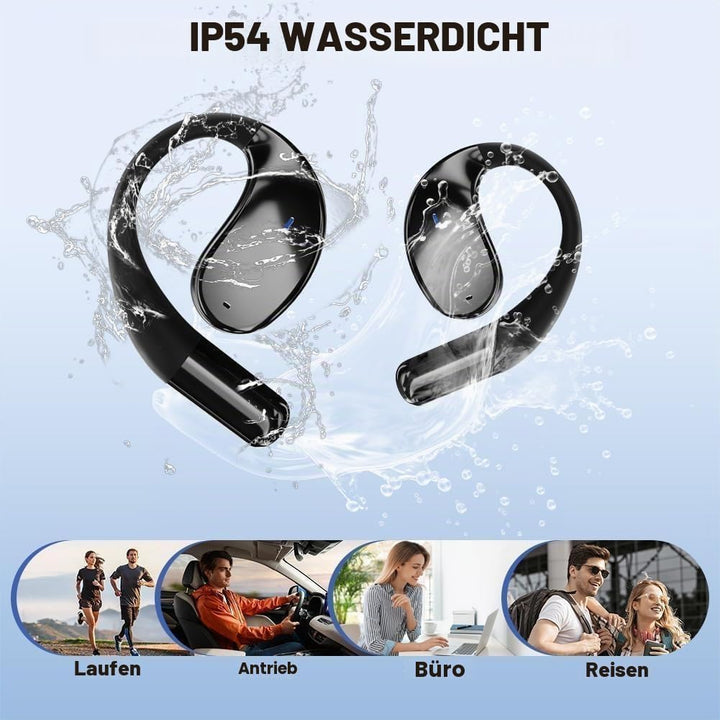 Kabellose Bluetooth-Sport-Ohrhörer mit Bluetooth 5.4-Technologie, Offenes Ohrbügel-Design, Kraftvoll
