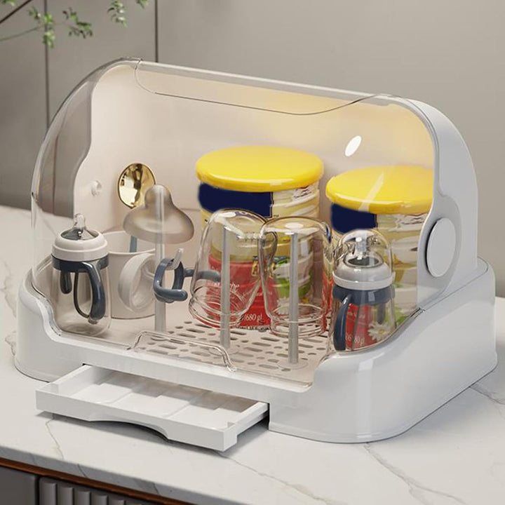 Generische Aufbewahrungsbox zum Trocknen von Babyflaschen, staubdichter Flaschenhalter für Kinder, a
