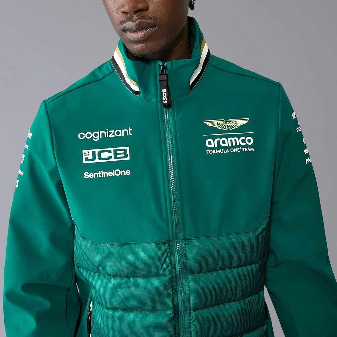 Aston Martin F1 Herren 2024 Hybrid Team Jacke mit Thermore Polsterung - Grün 3XL Grün, 3XL Gr&amp;