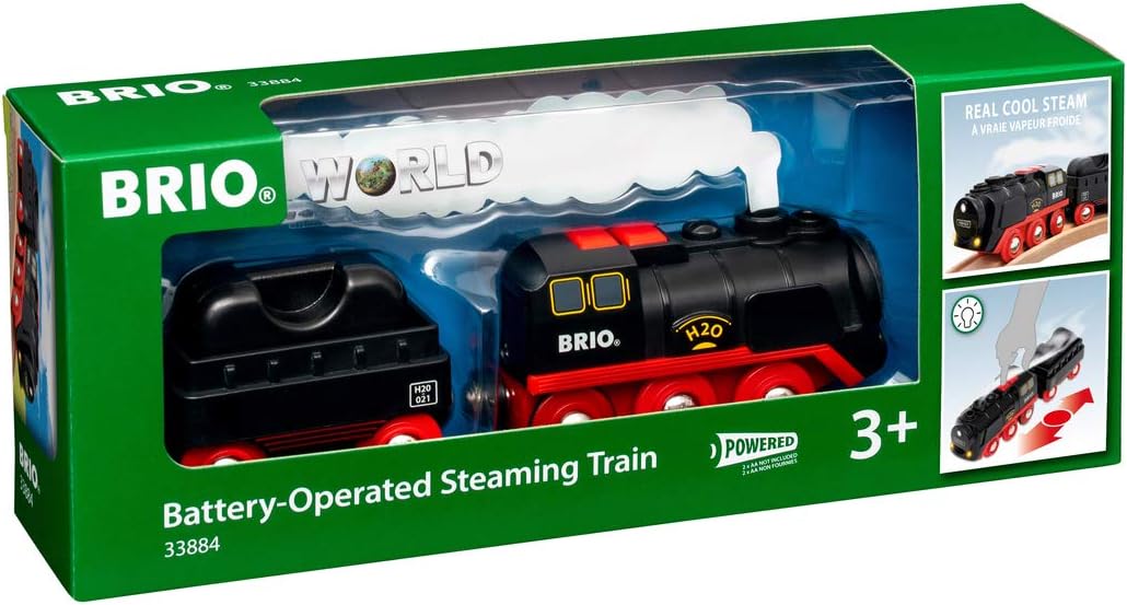 BRIO World 33630 - Goldene Batterielok mit Licht und Sound - Mit Auskoppel-Funktion zur Nutzung als