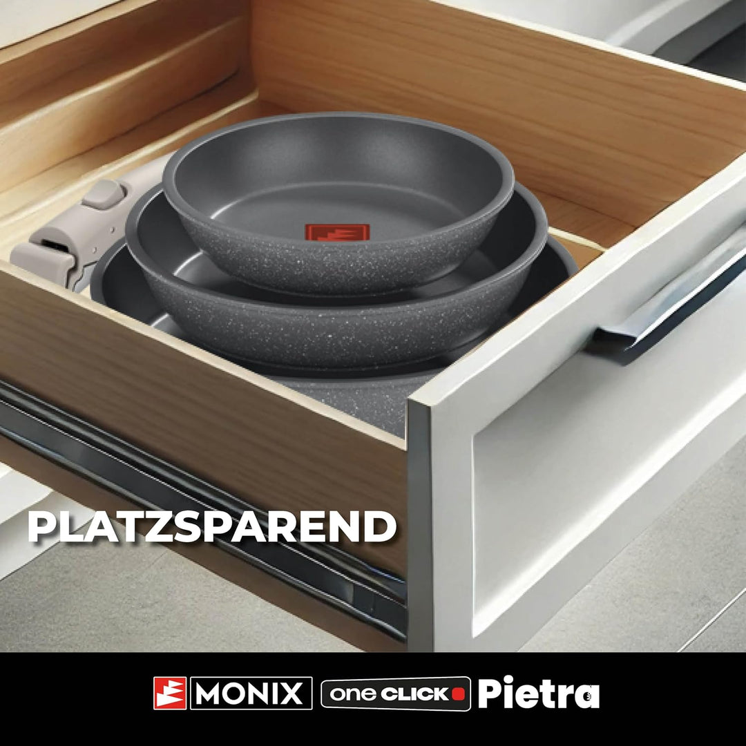 MONIX One Click Pietra | Kochgeschirrset, Geschmiedetes Aluminium
