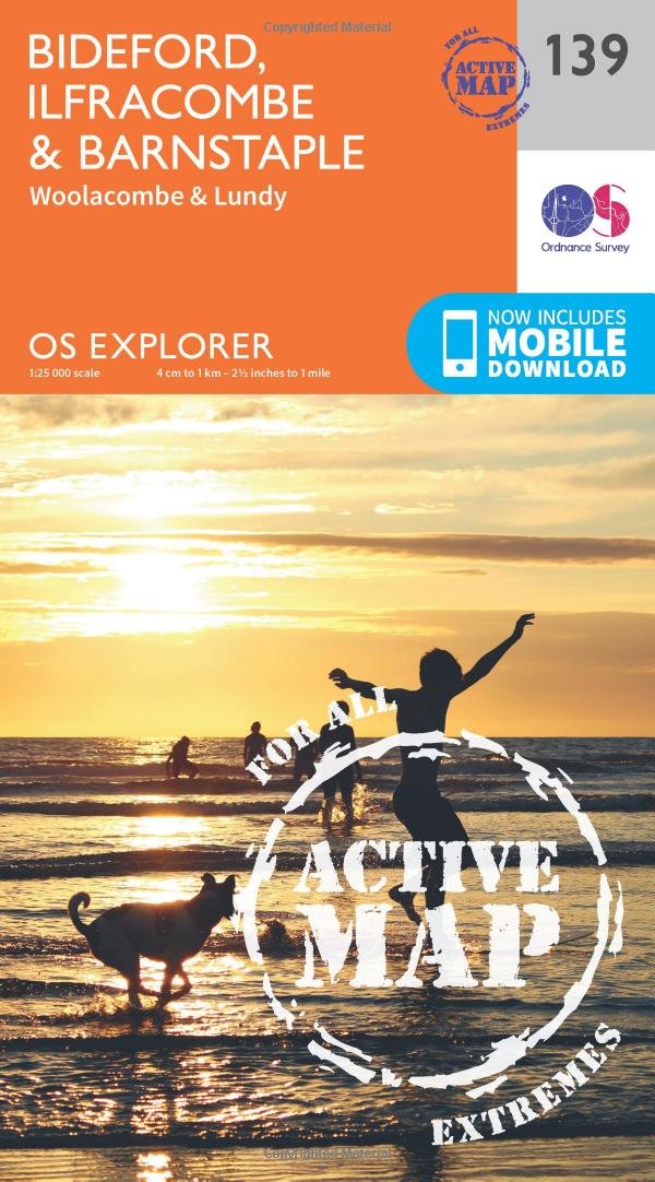 Bideford, Ilfracombe and Barnstaple (OS Explorer Active Map, Band 139), Karte