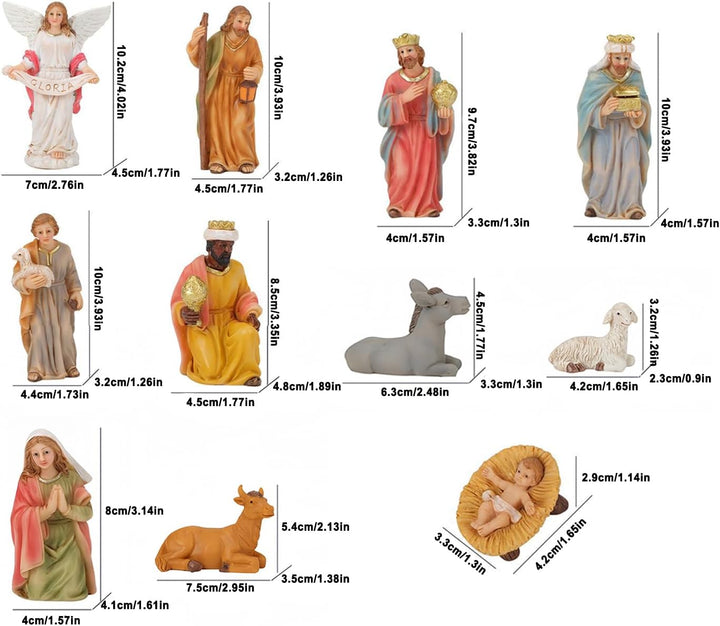 Weihnachtskrippe, Kunstharz, religiöse Weihnachtsdekoration, christliche Sammelfiguren, Krippen-Set,