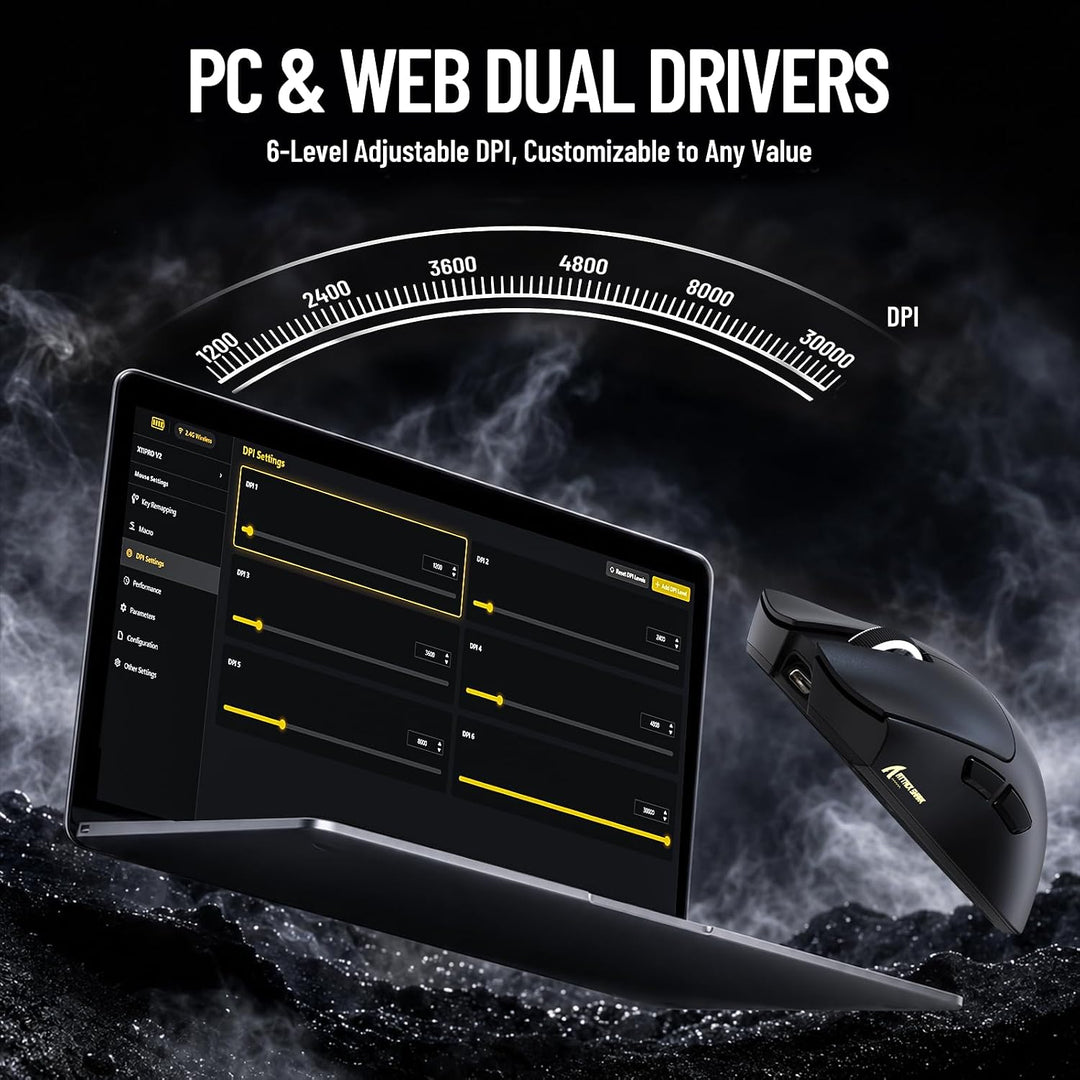 ATTACK SHARK X11 PRO V2 Lightspeed Wireless Gaming-Maus, TFT Display Dock A-Schwarz, A-Schwarz