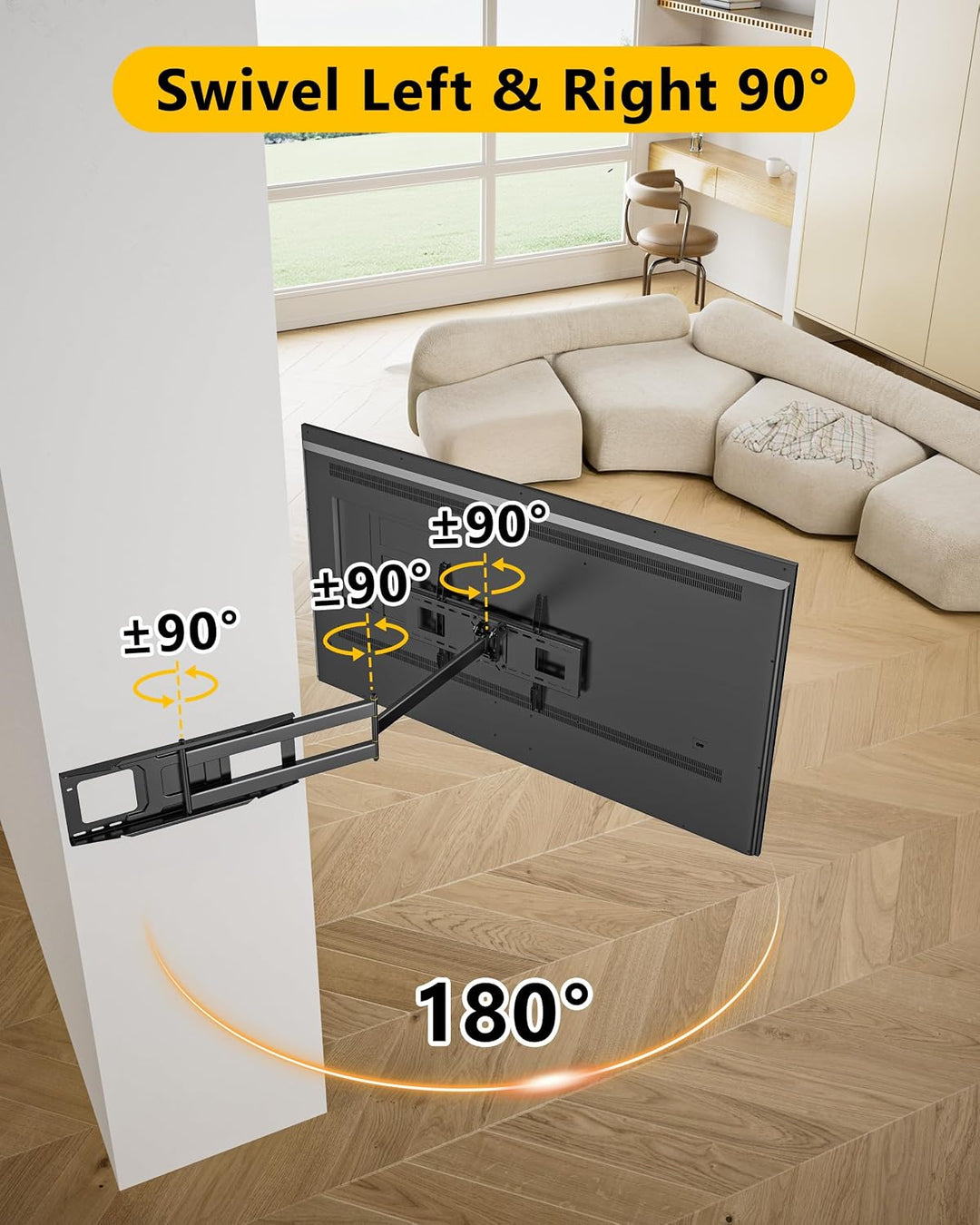 TV Wandhalterung mit 1219mm Extra Langem Gelenkarm für 37-86&