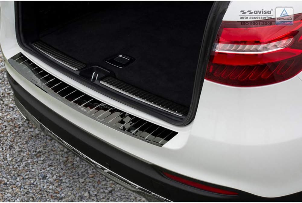 Avisa 2/51021 Spiegelschwarz Edelstahl Heckstossstangenschutz kompatibel mit Mercedes GLC 2015-2019