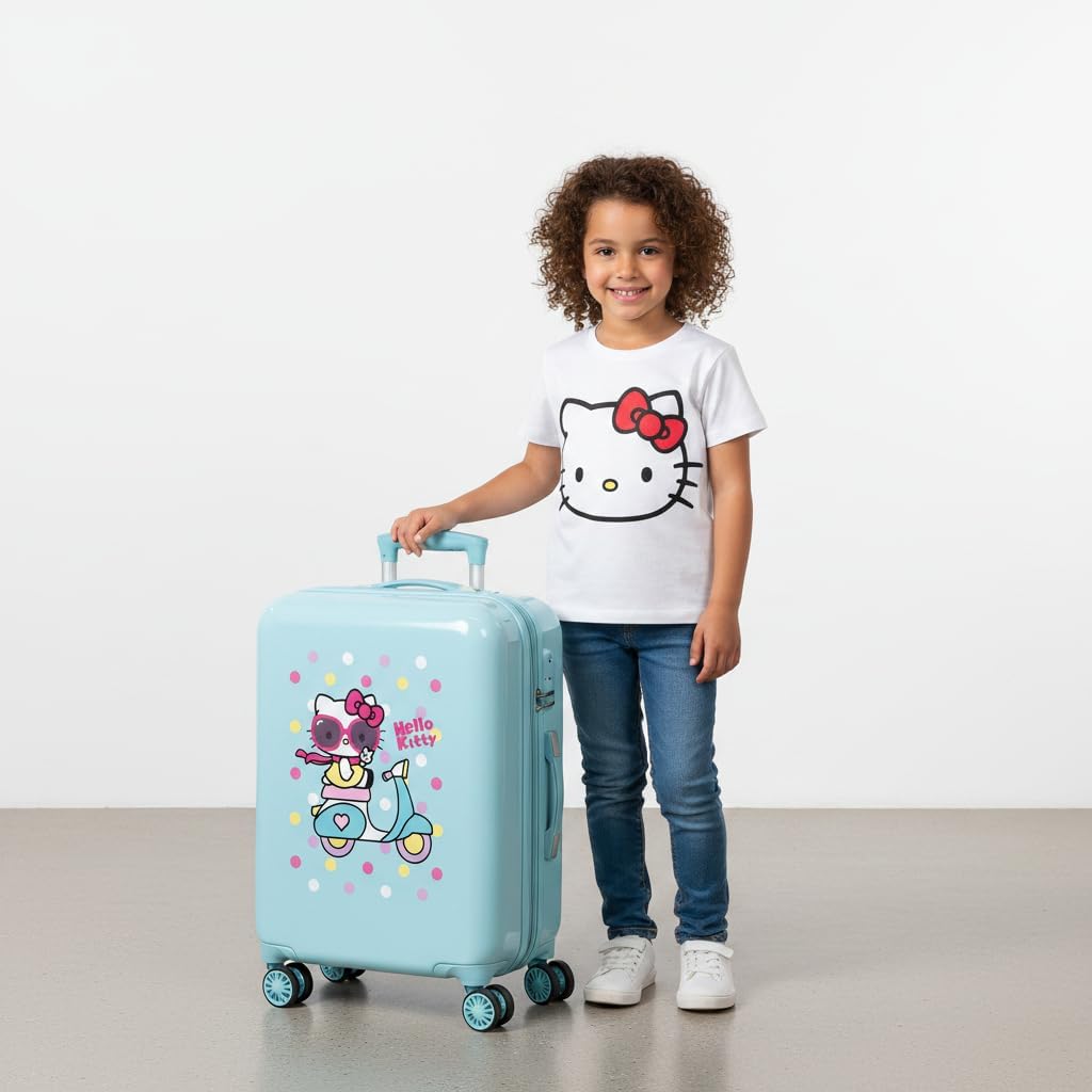 Hello Kitty Girl Gang Kabinentasche, 38 x 55 x 20 cm Kabinenkoffer Türkisblau, Kabinenkoffer Türkisb