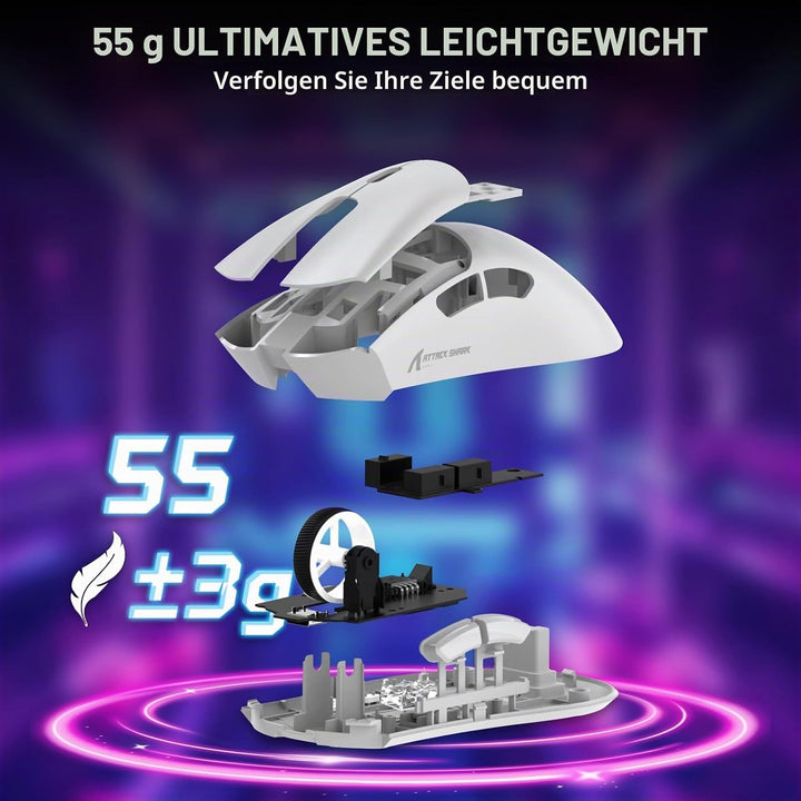 MAMBASNAKE x ATTACK SHARK Wired Gaming Tastatur und Maus Combo, X65HE Gaming Keyboard and Mouse Set