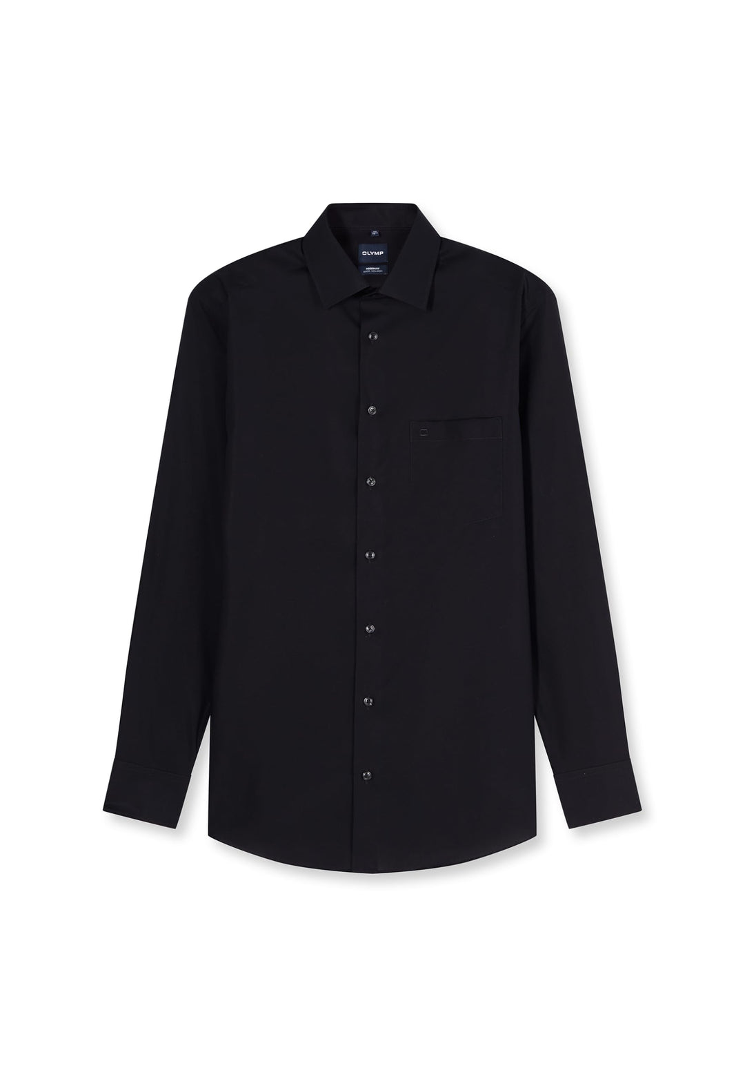 Olymp Herren Langarmhemd - Luxor Modern Fit, Gr.44, Farbe 99 schwarz