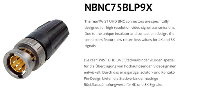 Sommer Cable Video-Patchkabel 6G-SDI/4K SC-Vector 0.8/3.7, BNC/BNC NBNC75BLP9X NEUTRIK Grün (10m) 10