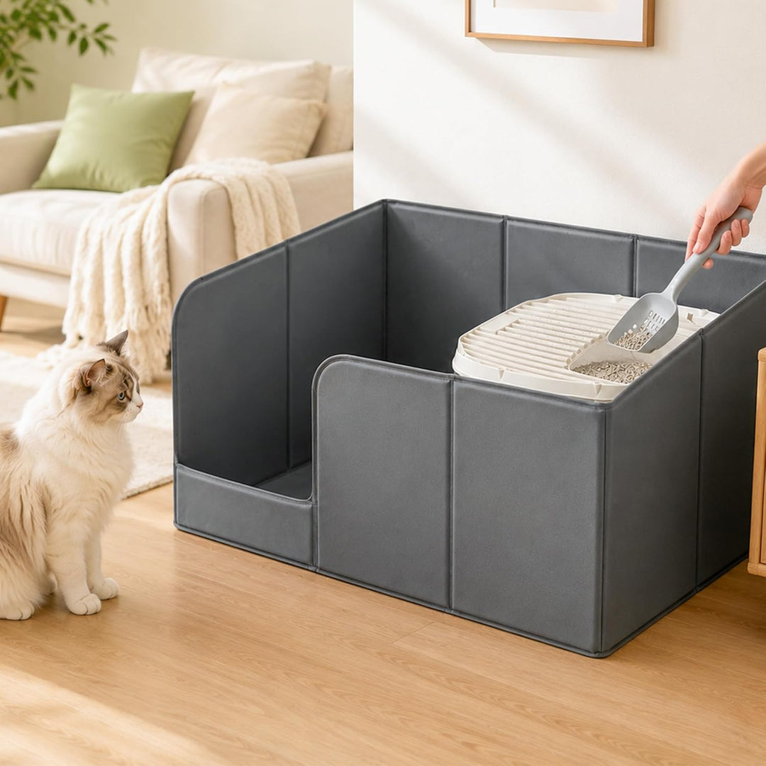 PETKARAY Extra Grosse Katzentoiletten Einfassung, Wasserdicht, Spritzschutz, Spritzschutz