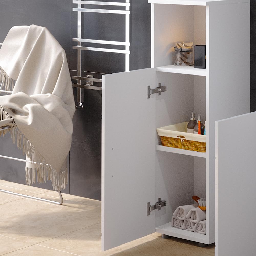 Vicco Midischrank Irma, Weiss Hochglanz, 30 x 95 cm Weiss Hochglanz Midischrank 30x95 cm, Weiss Hoch