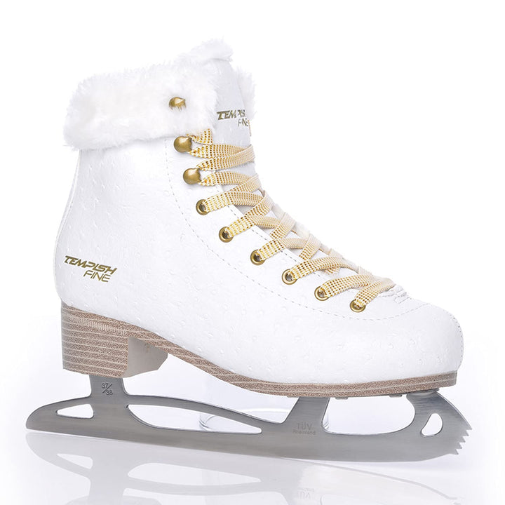 TEMPISH FINE Schlittschuh | Damen | mit Kunstfell | Eiskunstlauf | Freizeit | bequem &amp; warm I weiss