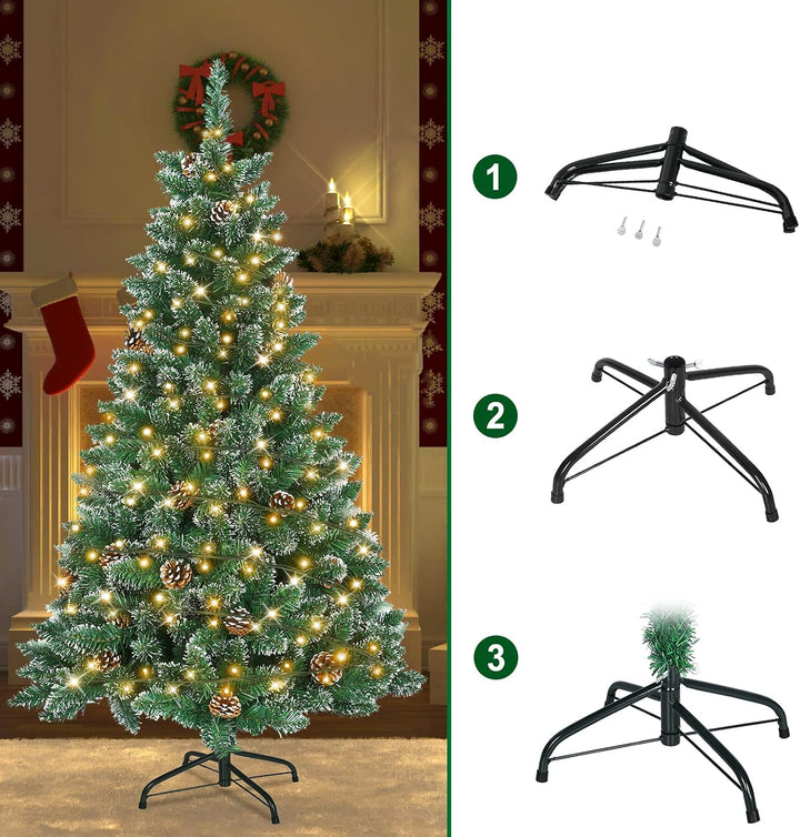 FIVMEN Weihnachtsbaum Künstlich mit Beleuchtung 120 cm PVC Tannenbaum Christbaum Künstlicher mit 120