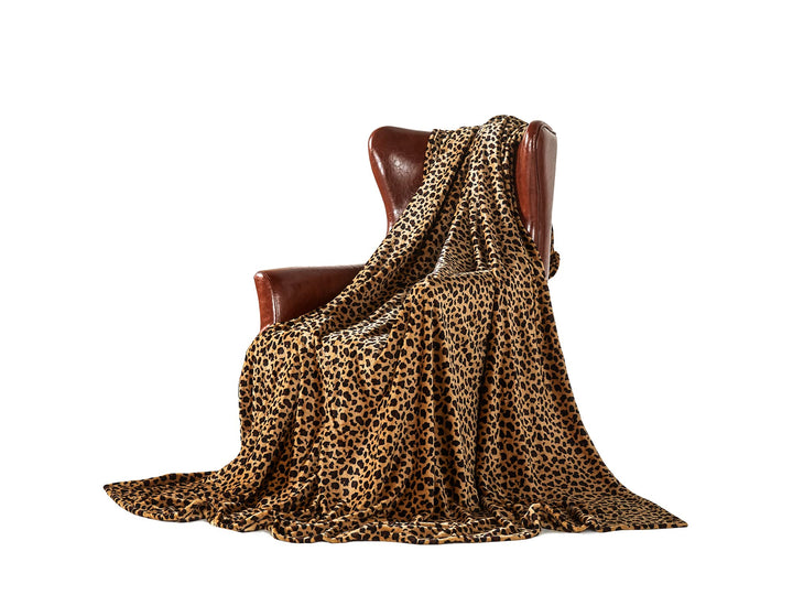 DREAMLANDING Decke für Sofa-230 x 230 cm Gepard-Kuscheldecke Flauschig weich, bunt, übergross, dekor
