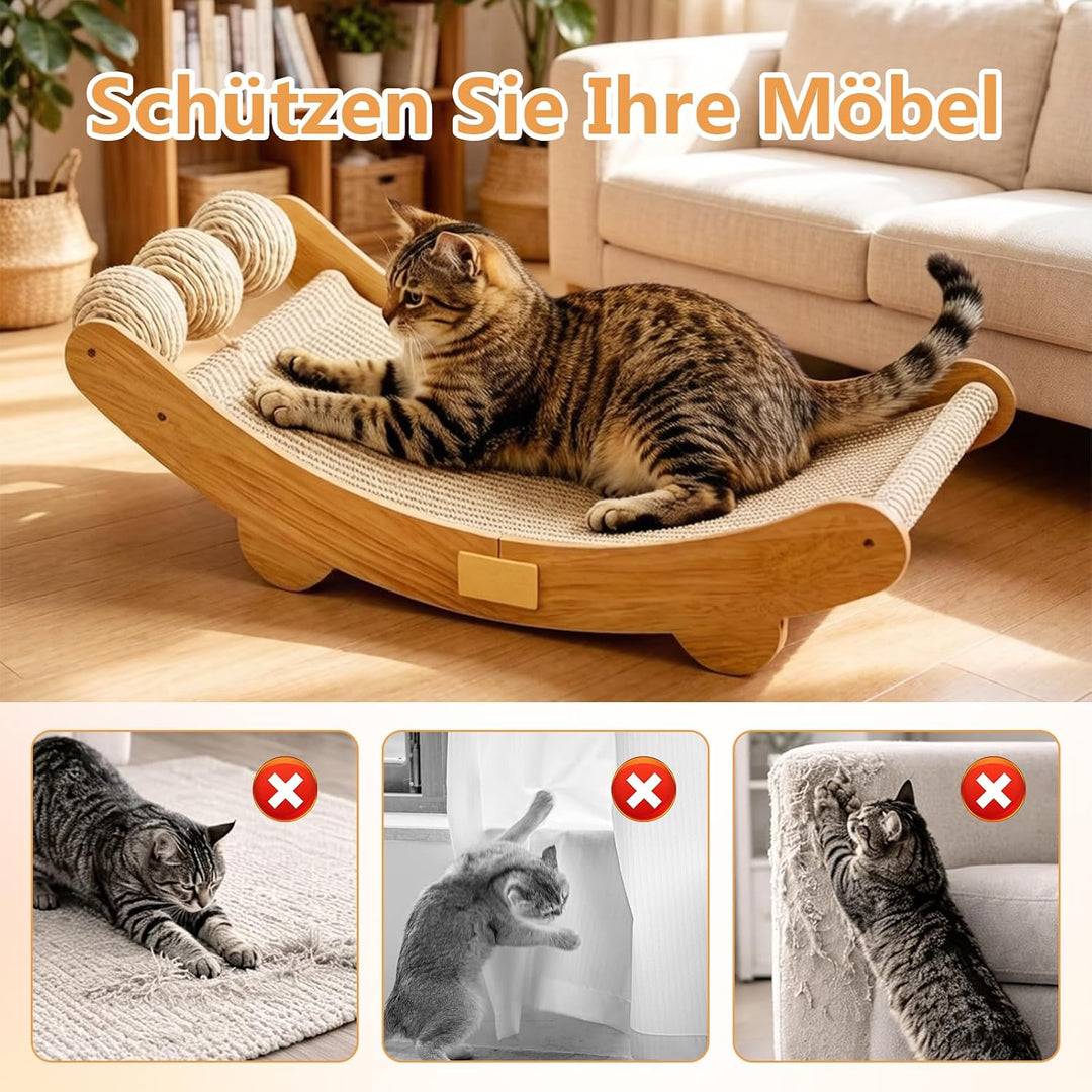 Kottwca Sisal Kratzbrett Katze, 3-IN-1 Kratzpappe für Katzen 64,5 x 31,5 cm