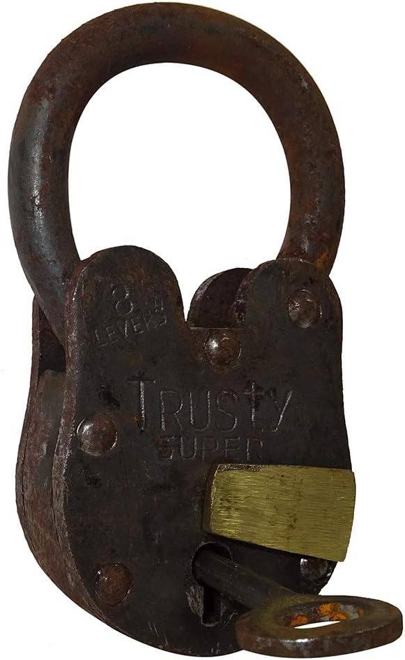 Vorhängeschloss Vintage 2 Schlüssel Nostalgie Eisen Weinkeller Antik-Stil