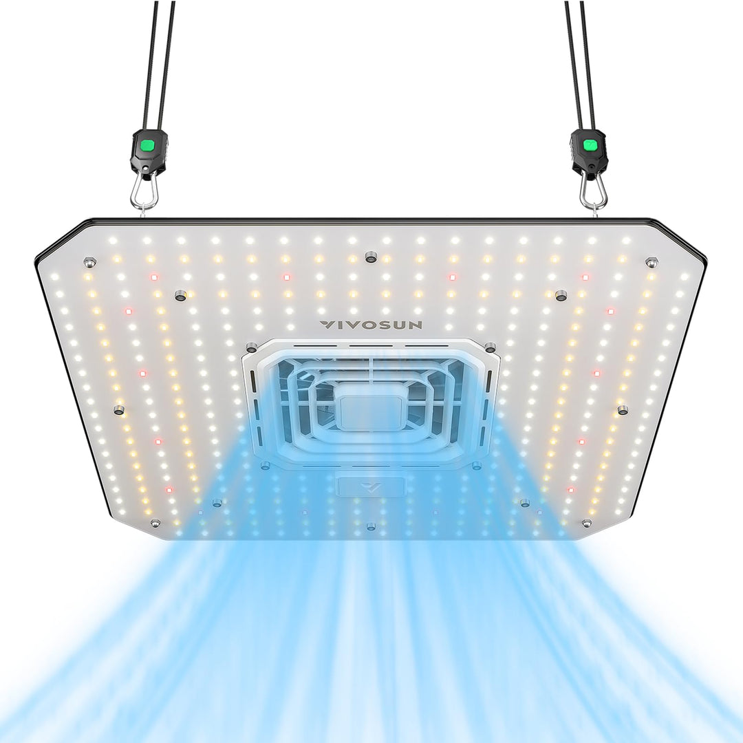 VIVOSUN LED Grow Lampe 100W Vollspektrum Pflanzenlampe mit Integriertem Zirkulationsventilator Grow