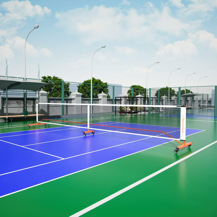 Tragbares Pickleball-Netz mit Rollen - 6,7 m - USAPA-Standards - Indoor &amp; Outdoor - Mit Transporttas