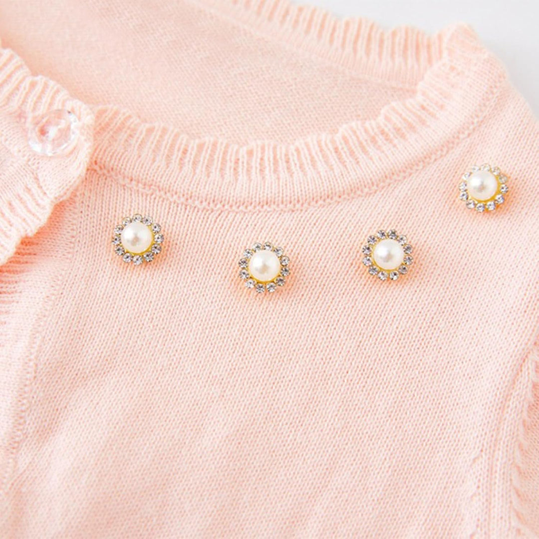 Strickjacke Mädchen Kinder Basic Bolero Kommunion Cardigan Bolero Jäckchen Lange Ärmel Mädchen 