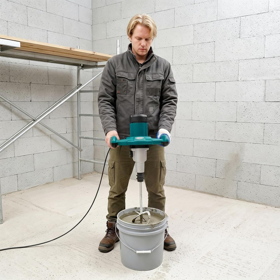 2800W Elektrischer Rührwerk Mörtelrührer Mischmörtelrührer, Doppel Rührwerk