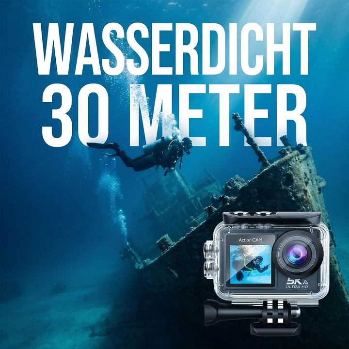 Senzo Action Cam 5K - 50MP - 60FPS - WiFi - Unterwasserkamera - 30M - Digitalkamera - Videokamera -