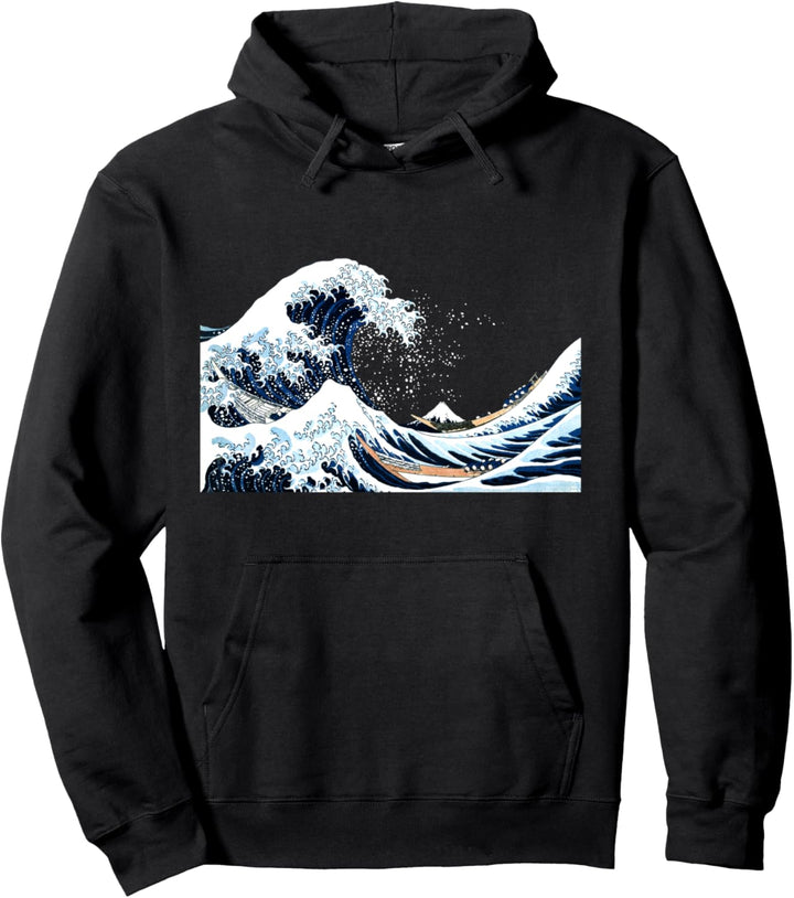 Die grosse Welle vor Kanagawa Hokusai Japanische Kunst Pullover Hoodie