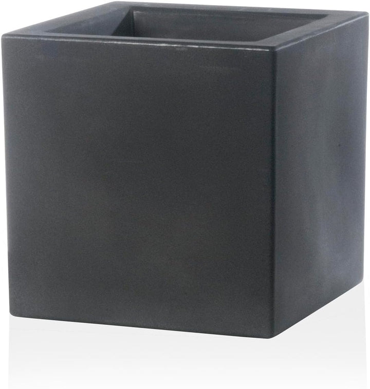 TERAPLAST Blumentopf Schio Cubo 40 cm Made in Italy recyclebar 40 cm Cappuccino, 40 cm Cappuccino