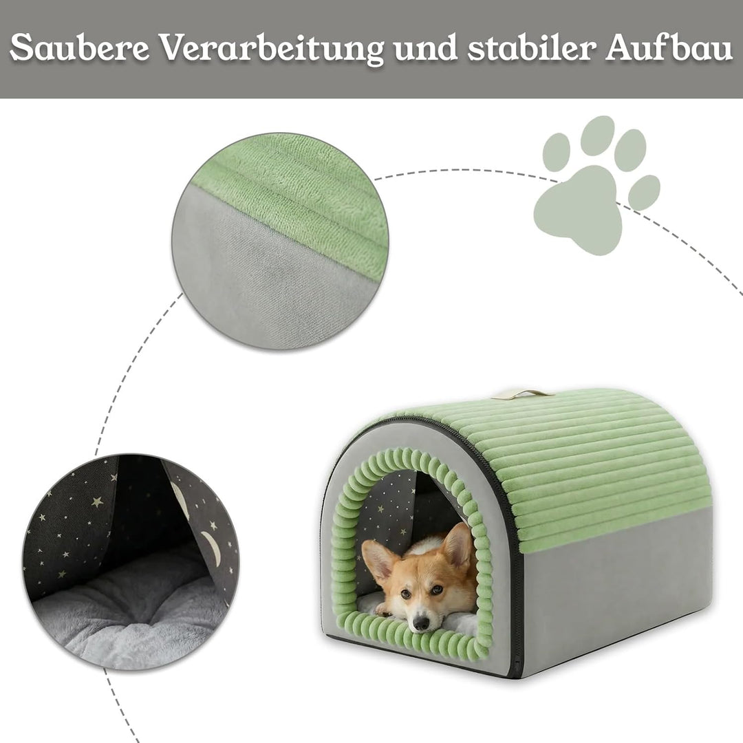 Zelt-Katzenbett Grösse, geschlossener Schlafplatz für Katzen, bietet eine ruhige und gemütliche Umge