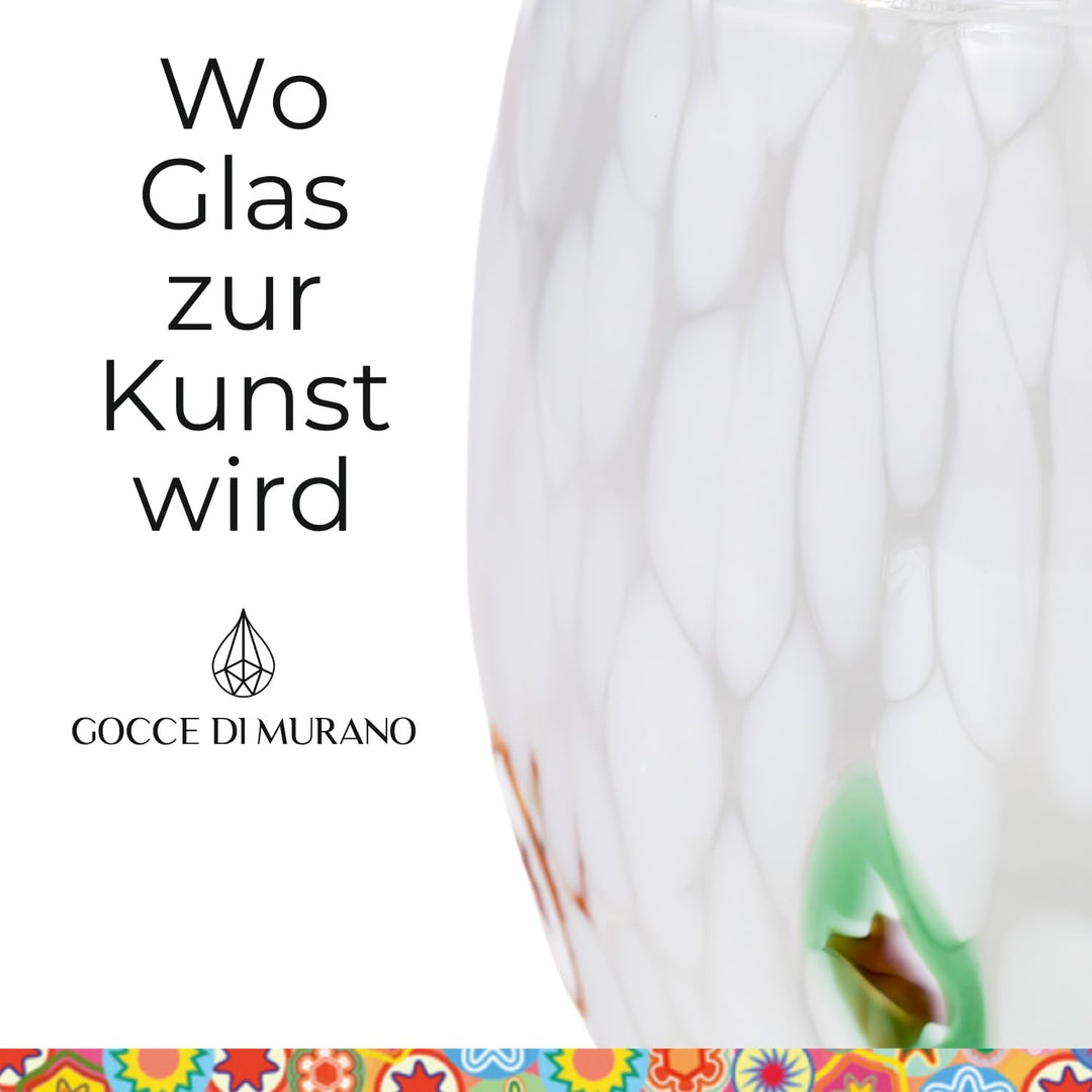 Wassergläser, hergestellt nach der Tradition der Murano-Handwerker, mundgeblasenes und handgearbeite