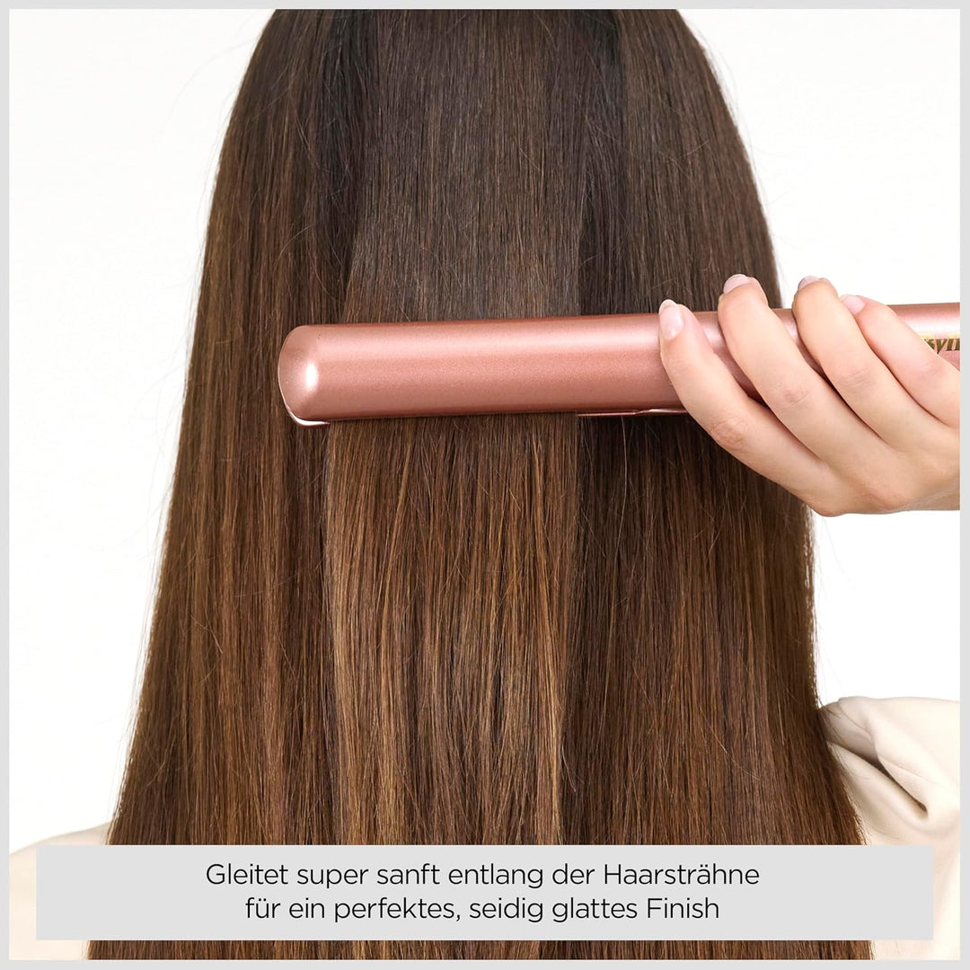 BaByliss Rose Gold Glätteisen - Keramikplatten für glattes Styling, Universalspannung für weltweiten