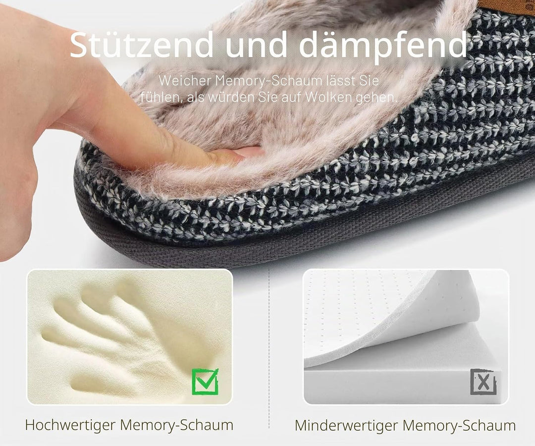 ONCAI Hausschuhe Herren Rückstellschaum Warme Stricken Filz Flauschig Plüsch Pantoffeln für Manner m