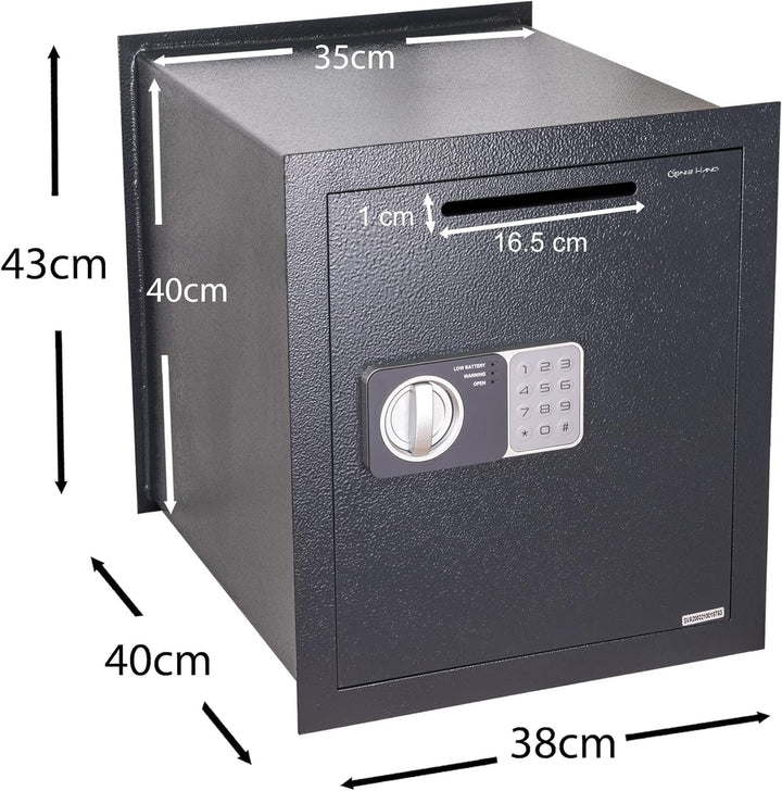Genie Hand – Elektronischer Wandtresor Mit Einwurfschlitz – B-Klasse-Schloss – Anti-Bounce-Technolog