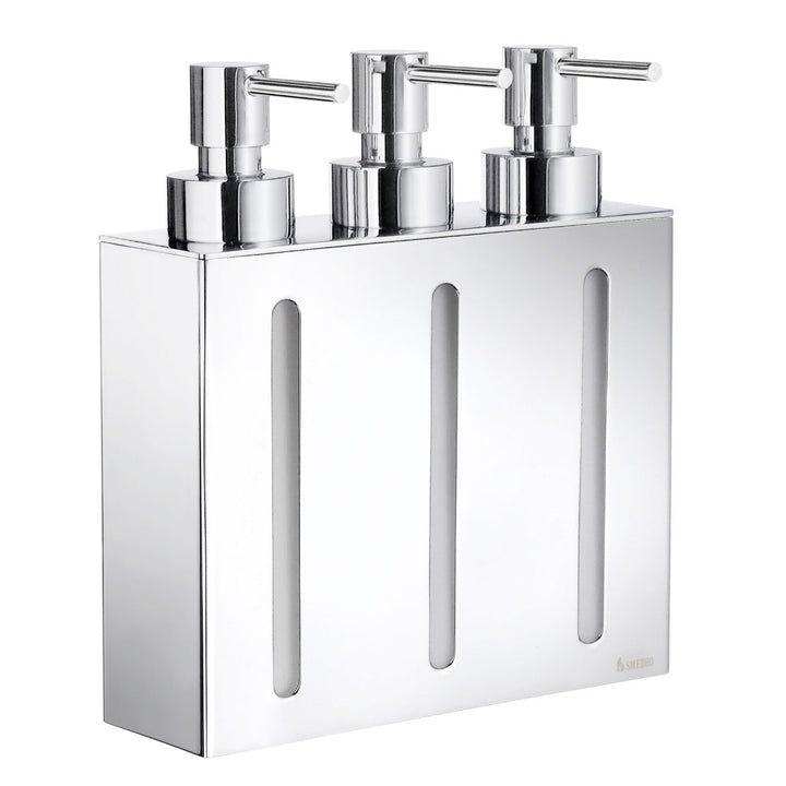 SMEDBO SME_FK259 Outline Dreifacher Seifen-und Lotionspender, silber, 16.7 x 6 x 21 cm