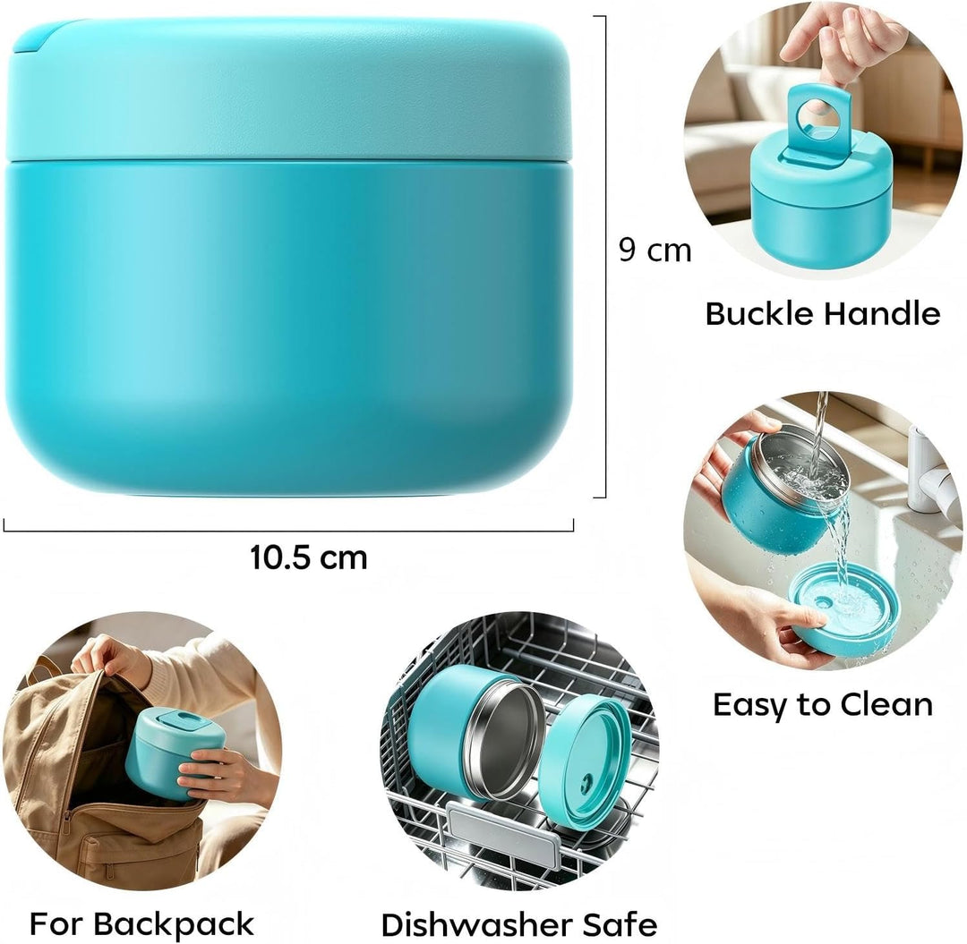 WayEee Thermobecher Essen, 420ml Edelstahl Thermobehälter für Essen, Warmhaltebehälter &amp; Lunch-Box T