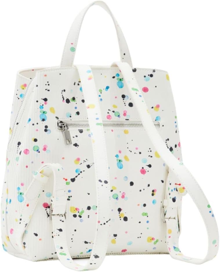 Desigual Damen Back_neon Art_sumy BACK NEON ART SUMY MINI 1001 RAW, Weiss, Einheitsgrösse EU