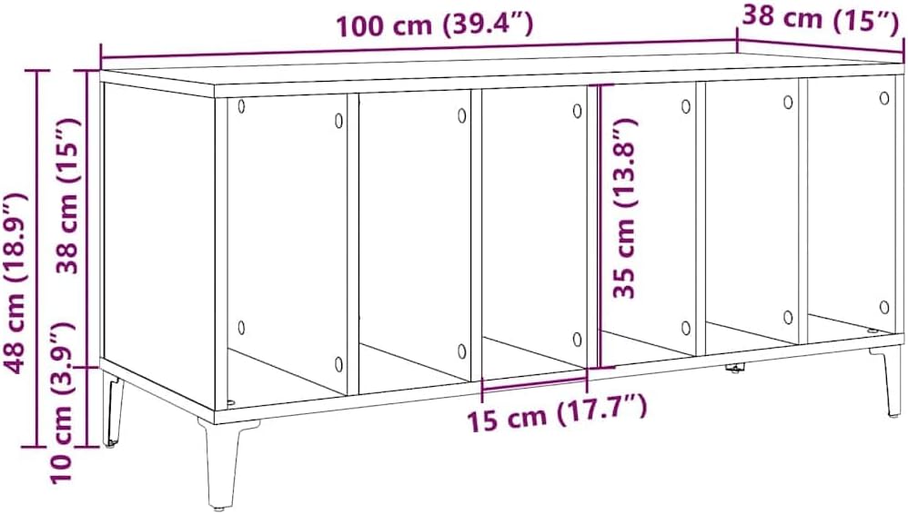 vidaXL Plattenschrank Altholz-Optik 100x38x48 cm Holzwerkstoff, Altholz