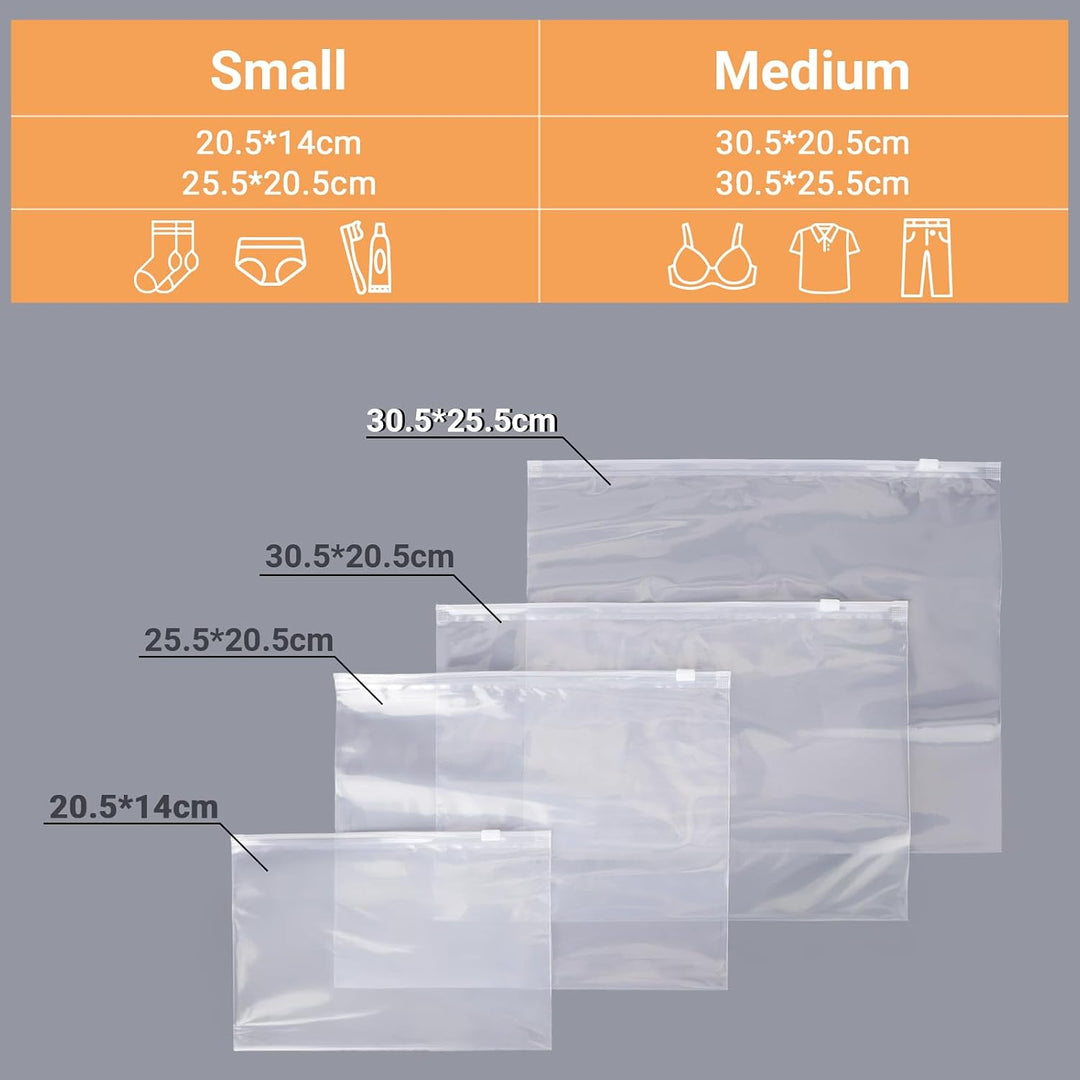 Zip Beutel Kleidung, 50 Stück 30.5 * 25.5cm Verschliessbare Plastikbeutel, Transparente Aufbewahrung