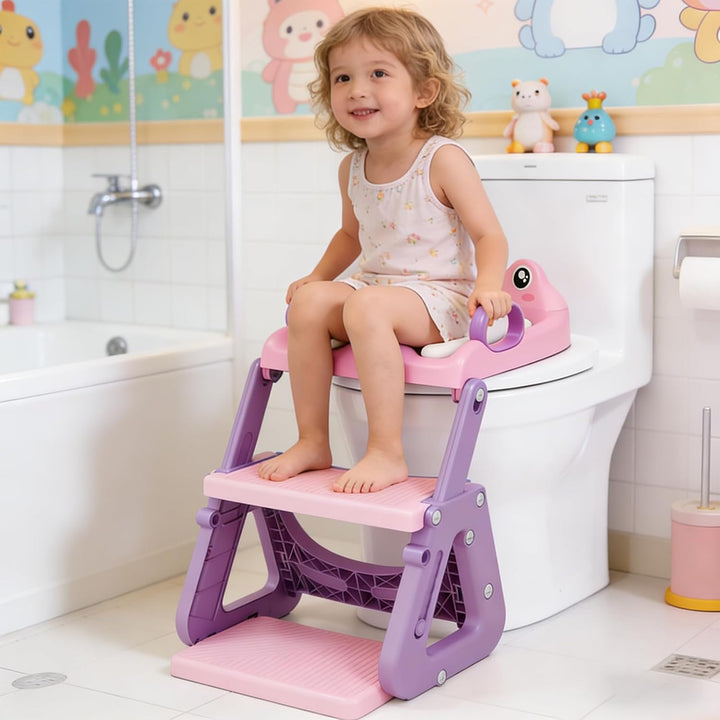 Toilettensitz Kinder mit Treppe,Stabil Kinder Toilettensitz mit Dreiecksstruktur,3 in 1 Toilettentra