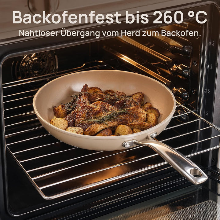 KOKHUB Keramik Pfannenset 2-teilig, Bratpfannen 24/28 cm 24+28cm, 24+28cm