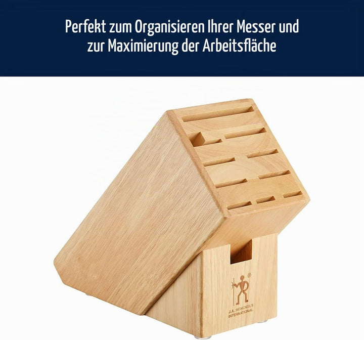 HENCKELS 35102-112 J.A International Hartholzblock Messerblock, Buchenholz, Hartholz 11-slot Harthol