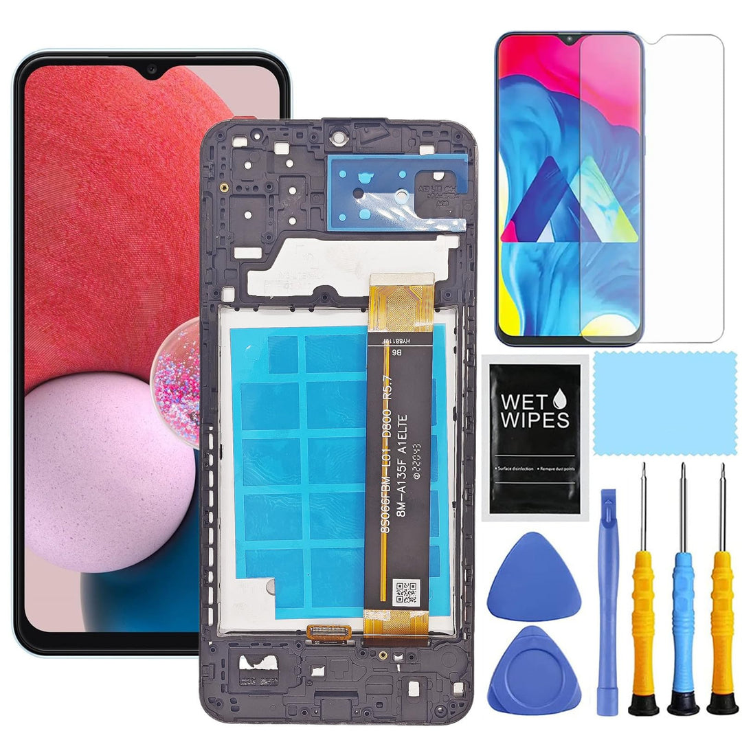 ZTOOYO Ersatzdisplay für Samsung Galaxy A13 4G mit Rahmen für Samsung A13 LTE Bildschirm Ersatzset A