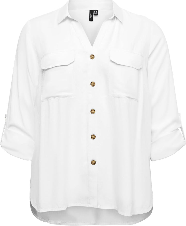 VERO MODA Female Hemd VMCBUMPY Hemd 46 Grosse Grössen Snow White, 46 Grosse Grössen Snow White