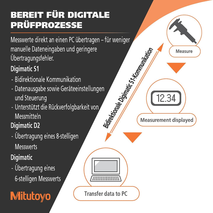 Digital ABS AOS Tiefenmessschieber, 0-200 mm
