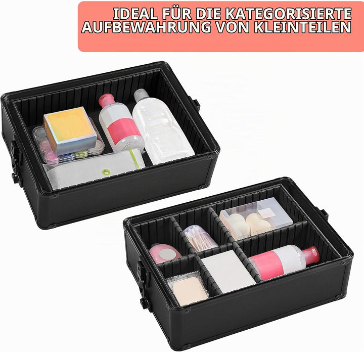 Yaheetech Alu Make-up Koffer Trolley 4-in-1 Kosmetikkoffer Beauty Case Transportkoffer 34 x 25,5 x 8