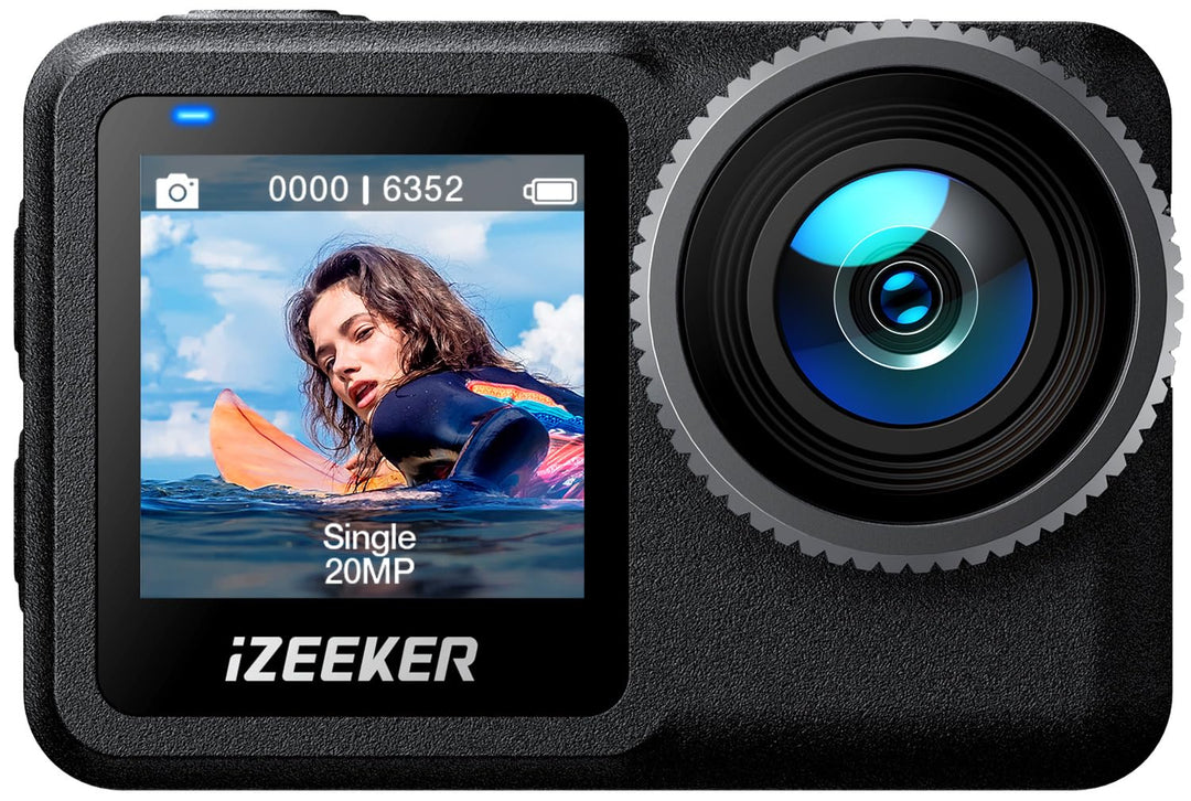 iZEEKER Action Cam 4K 20MP, 40M Wasserdicht Unterwasserkamera, 12M Wasserdicht ungeschützt, Vlog Cam