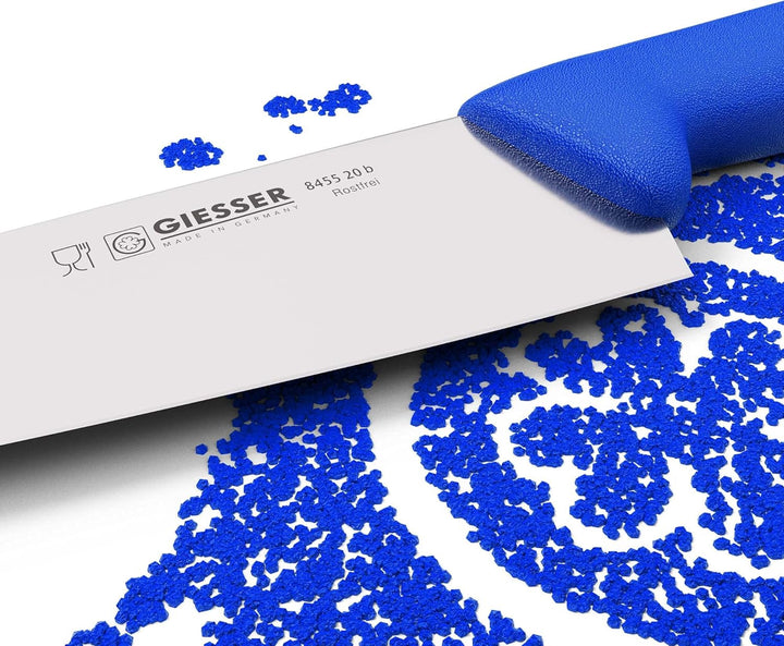 Giesser seit 1776 - Made in Germany - Kochmesser blau, Basic Blue, Klinge 20 cm, rutschfest, scharfe