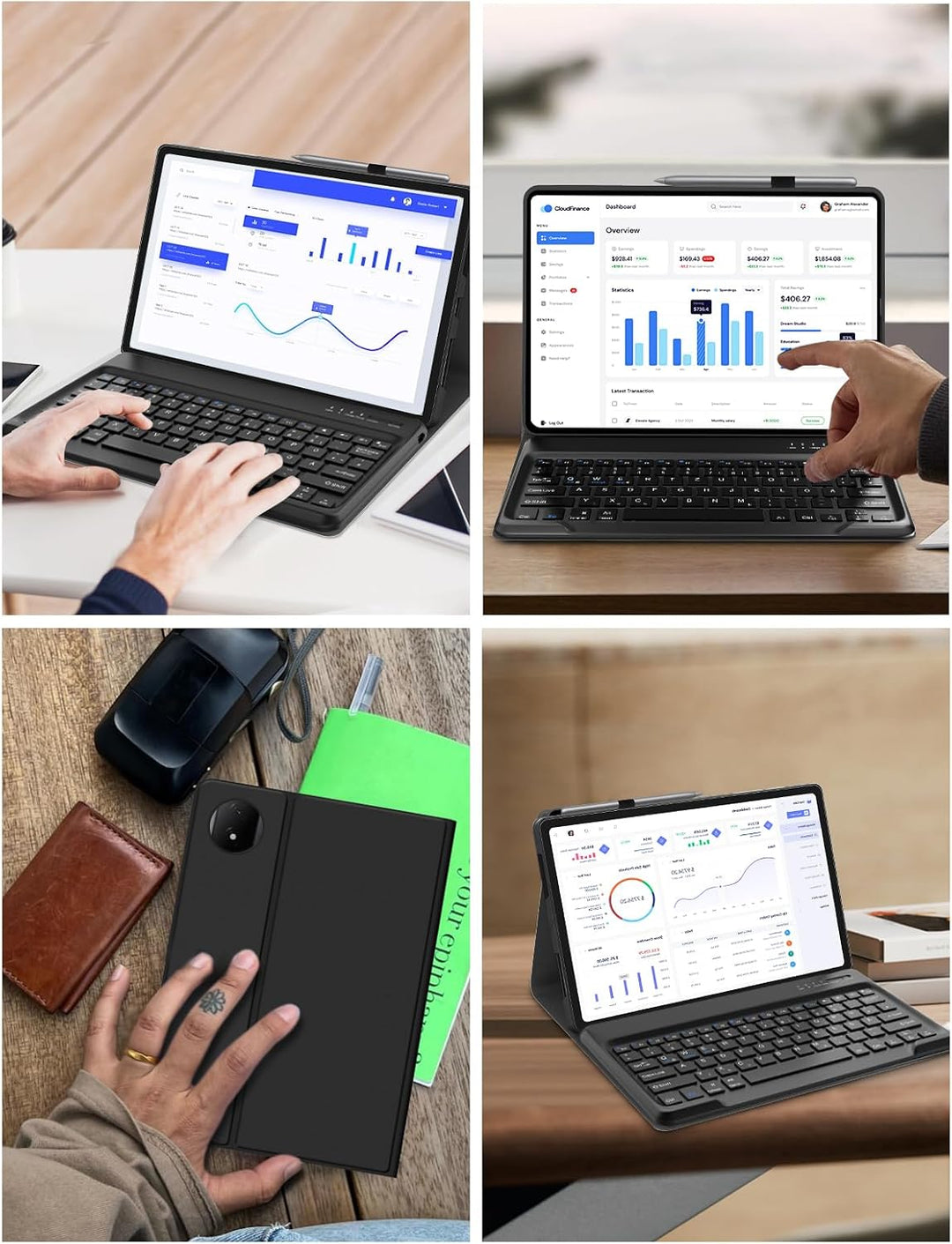 FOGARI Hülle mit Tastatur für Honor Magic Pad 2 Tablet 12,3 Zoll Schwarzer Honor MagicPad 2 12.3" 20